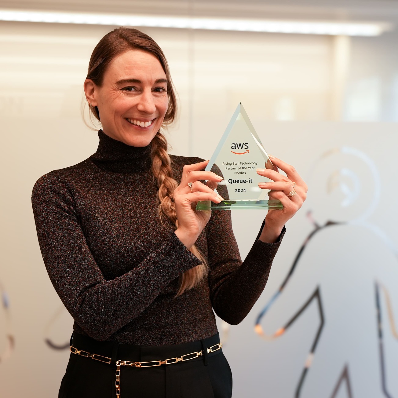 Mie Schneider with AWS Rising Star Award