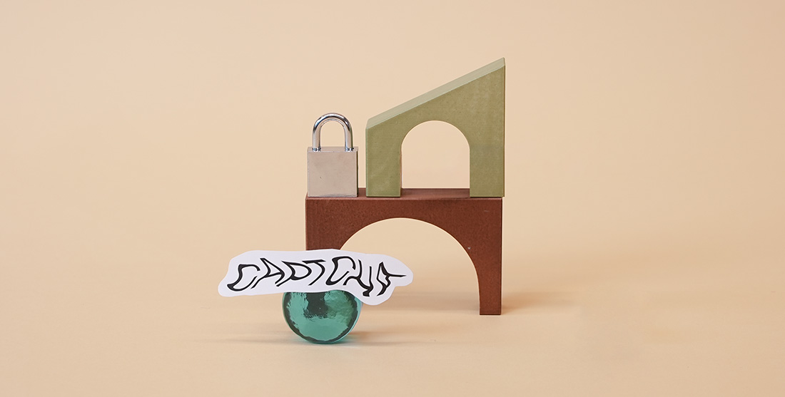 Abstract padlock shape and captcha