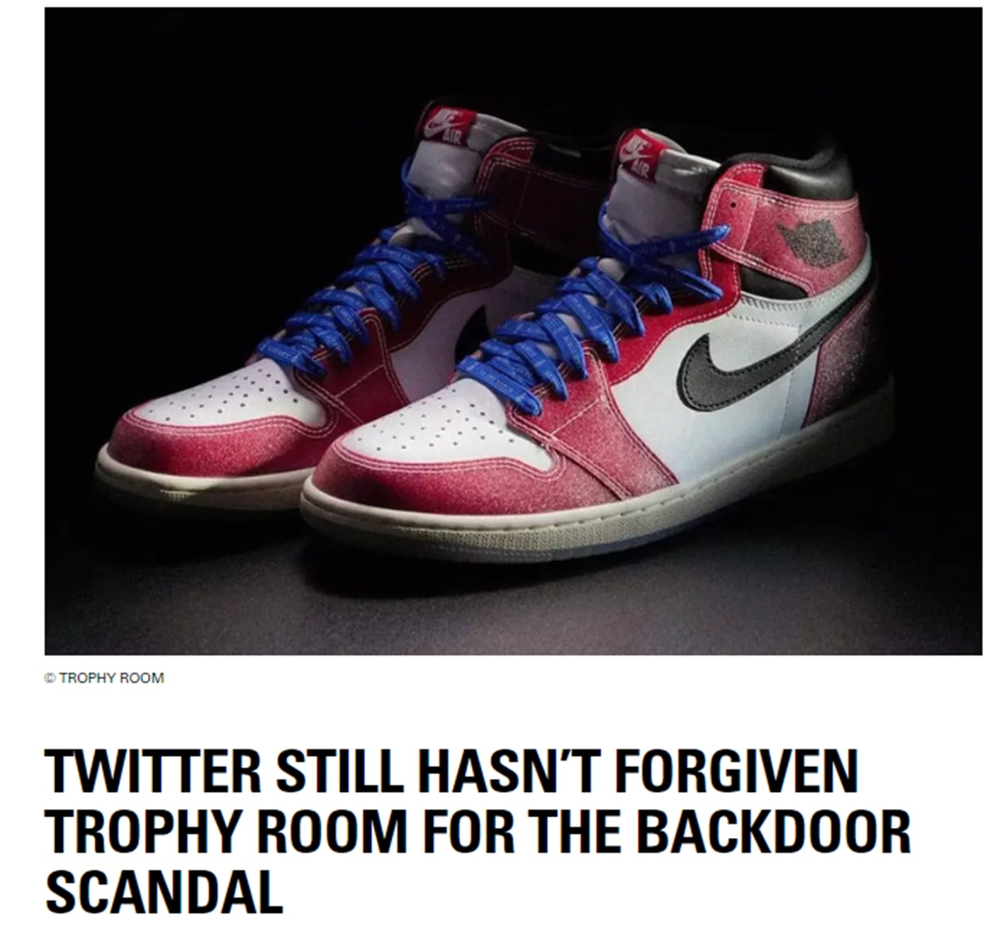 Headline about Trophy Room backdooring scandal