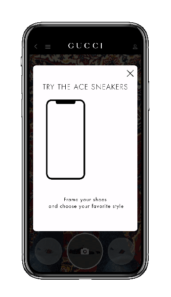 Gucci's AR powered shoe try on tool