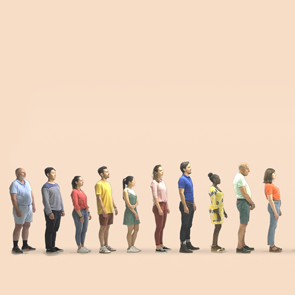 People standing in queue