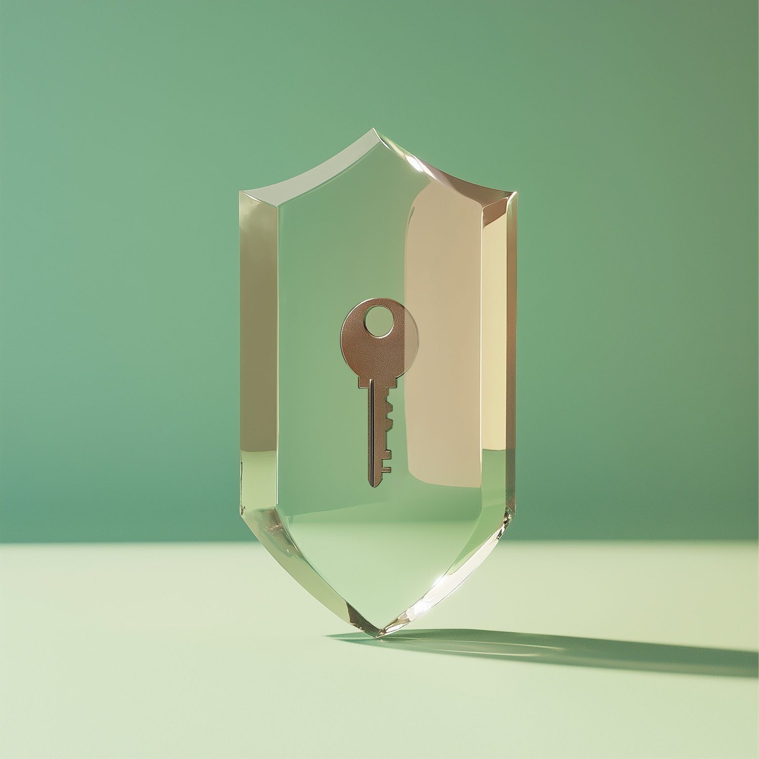 Abstract badge with key