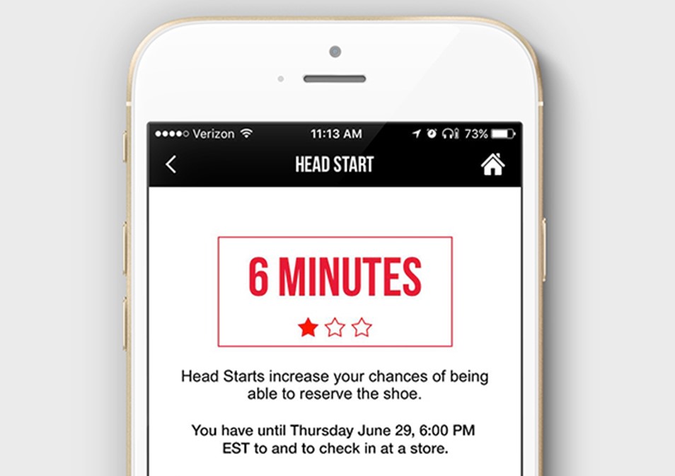 Foot Locker Head Start phone with information